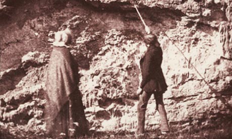 Possibly the only known photograph of Mary Anning and she is not even credited in the photo, which is called The Geologists. 1843, Devon. Salt print by William Henry Fox Talbot. Photograph: The National Media Museum, Bradford